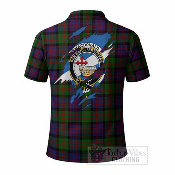 MacDonald (McDonald) Clan Crest In Me Tartan Polo Shirt Scotland Flag Style