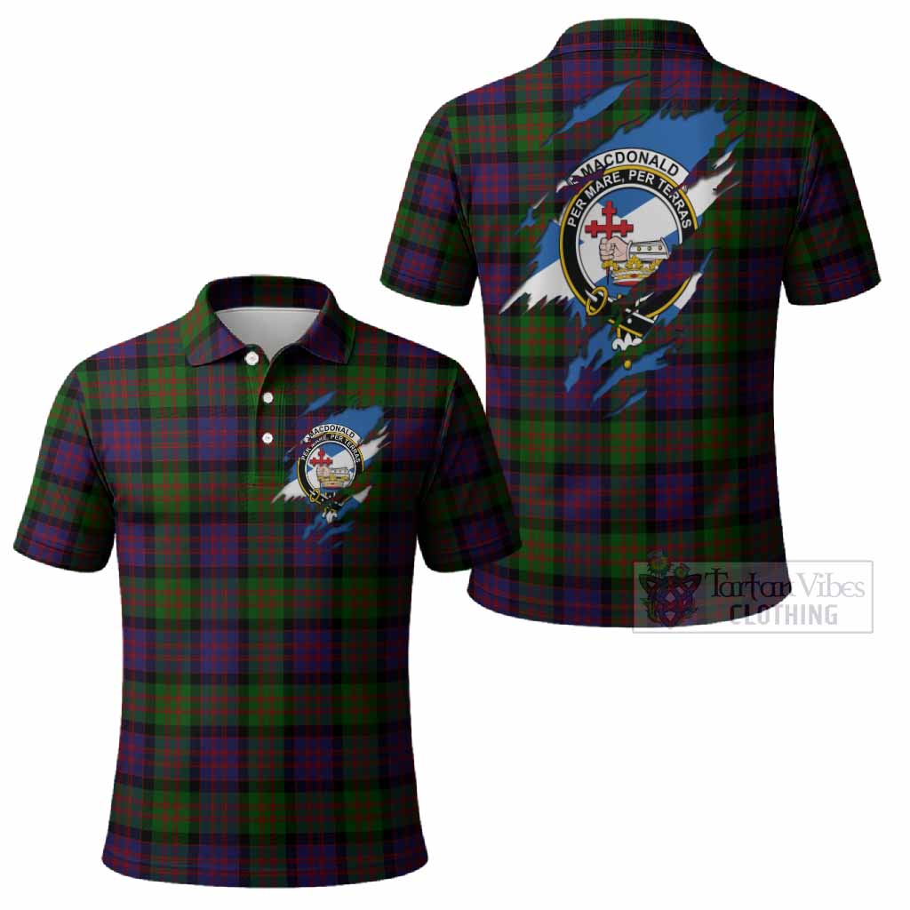 MacDonald (McDonald) Clan Crest In Me Tartan Polo Shirt Scotland Flag Style