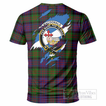 MacDonald (McDonald) Clan Crest In Me Tartan T-Shirt Scotland Flag Style