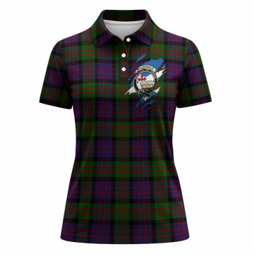 MacDonald (McDonald) Clan Crest In Me Tartan Women Polo Shirt Scotland Flag Style