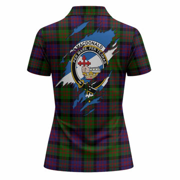 MacDonald (McDonald) Clan Crest In Me Tartan Women Polo Shirt Scotland Flag Style