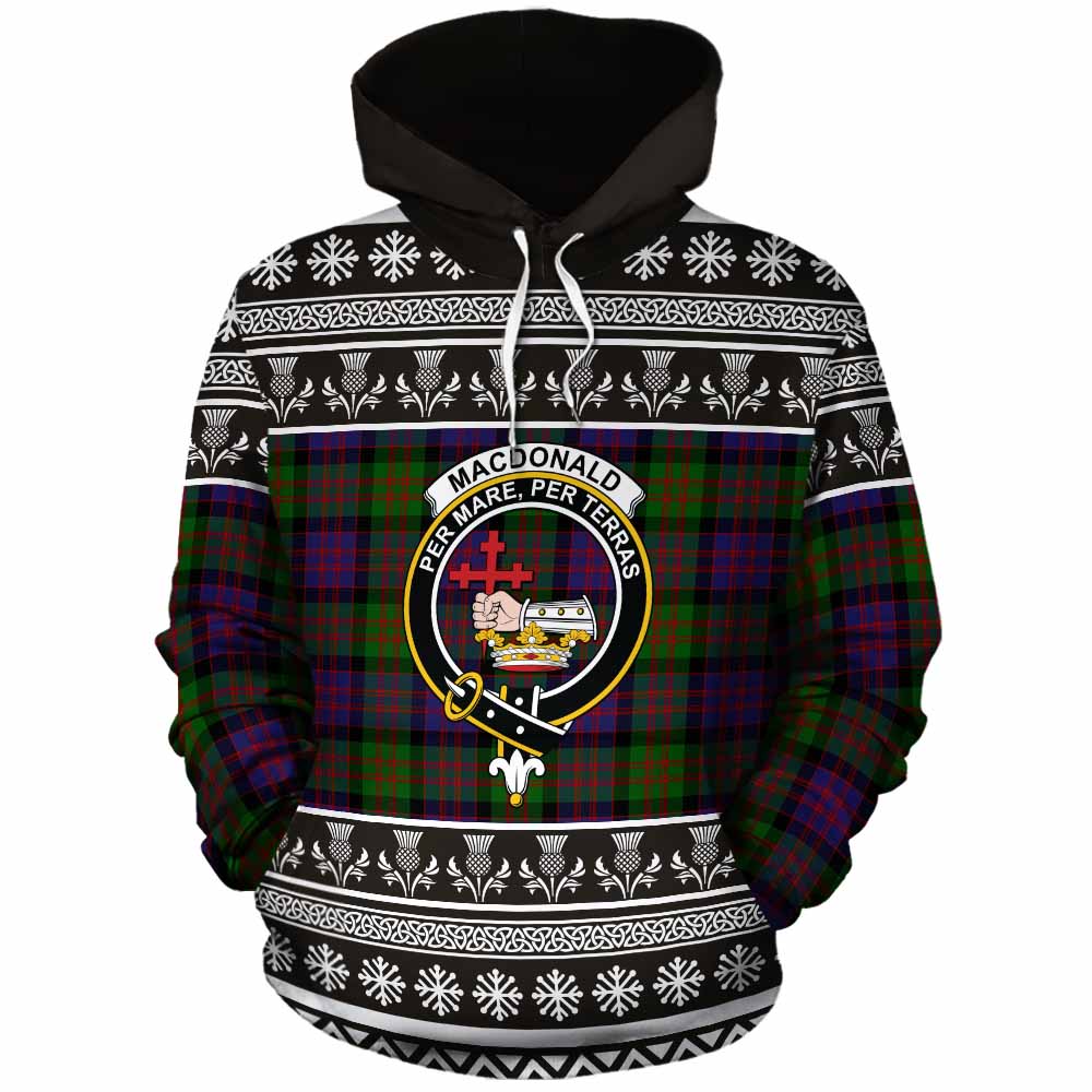 MacDonald (McDonald) Clan Tartan Christmas Cotton Hoodie with Family Crest - Tartan Vibes Clothing