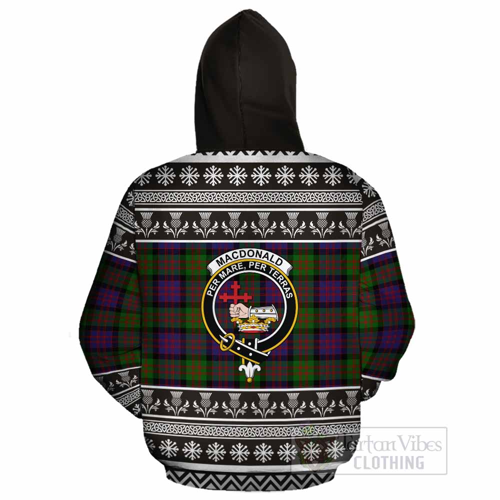 MacDonald (McDonald) Clan Tartan Christmas Cotton Hoodie with Family Crest - Tartan Vibes Clothing