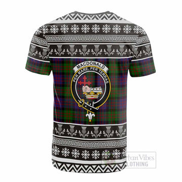 MacDonald (McDonald) Clan Tartan Christmas Cotton T-shirt with Family Crest - Tartan Vibes Clothing