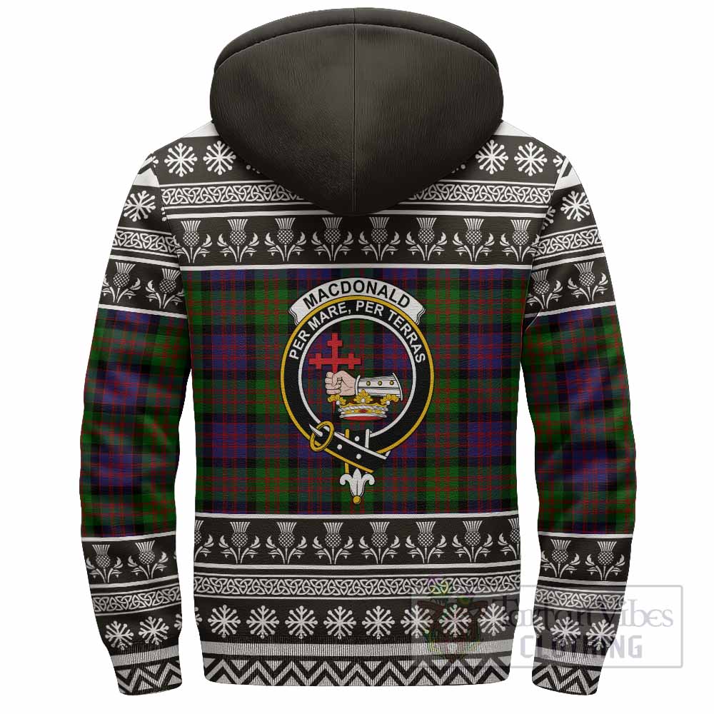MacDonald (McDonald) Clan Tartan Christmas Fleece Hoodie with Family Crest - Tartan Vibes Clothing