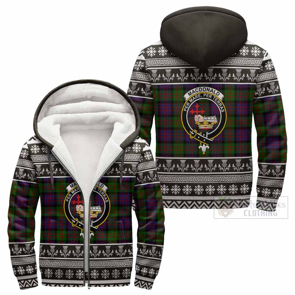 MacDonald (McDonald) Clan Tartan Christmas Fleece Hoodie with Family Crest - Tartan Vibes Clothing