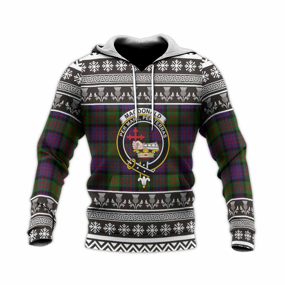 MacDonald (McDonald) Clan Tartan Christmas Knitted Hoodie with Family Crest - Tartan Vibes Clothing