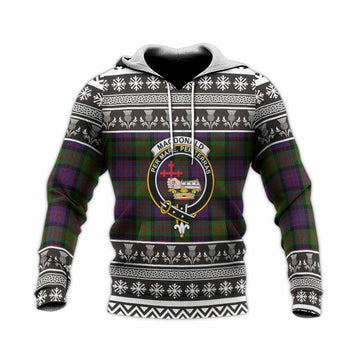MacDonald (McDonald) Clan Tartan Christmas Knitted Hoodie with Family Crest