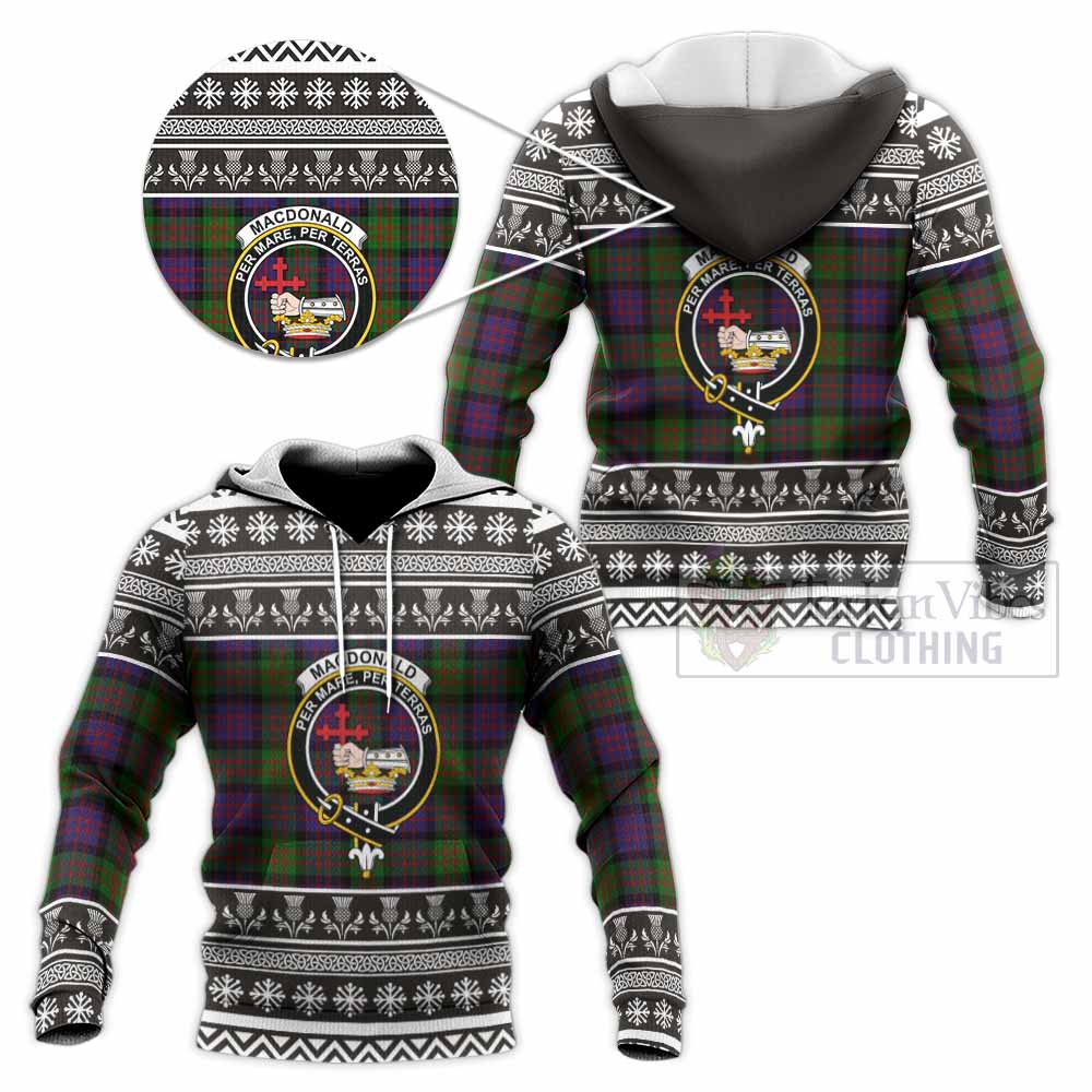 MacDonald (McDonald) Clan Tartan Christmas Knitted Hoodie with Family Crest - Tartan Vibes Clothing