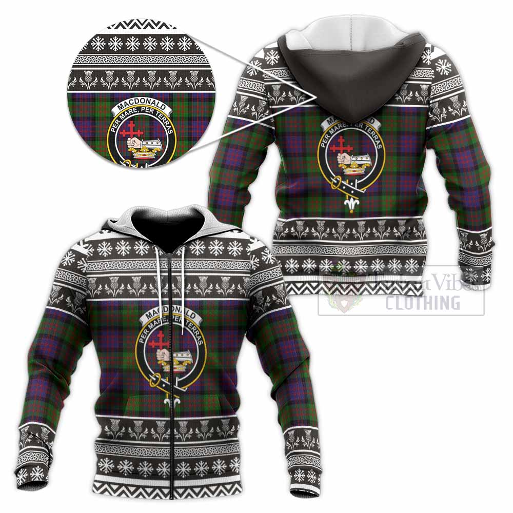 MacDonald (McDonald) Clan Tartan Christmas Knitted Hoodie with Family Crest - Tartan Vibes Clothing