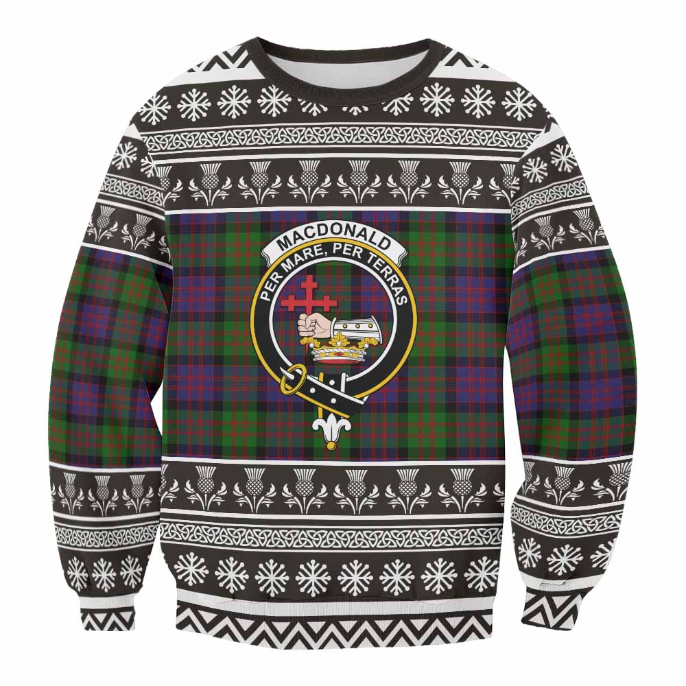 MacDonald (McDonald) Clan Tartan Christmas Sweatshirt with Family Crest - Tartan Vibes Clothing