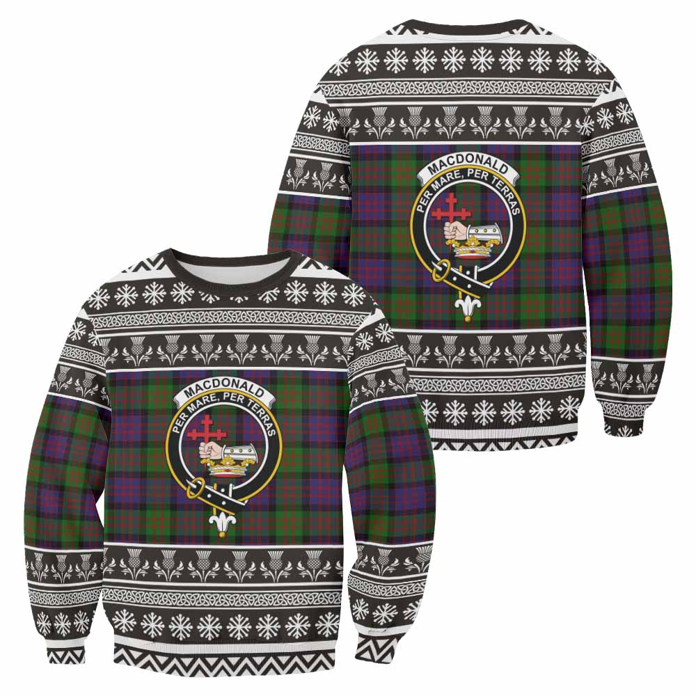 MacDonald (McDonald) Clan Tartan Christmas Sweatshirt with Family Crest - Tartan Vibes Clothing
