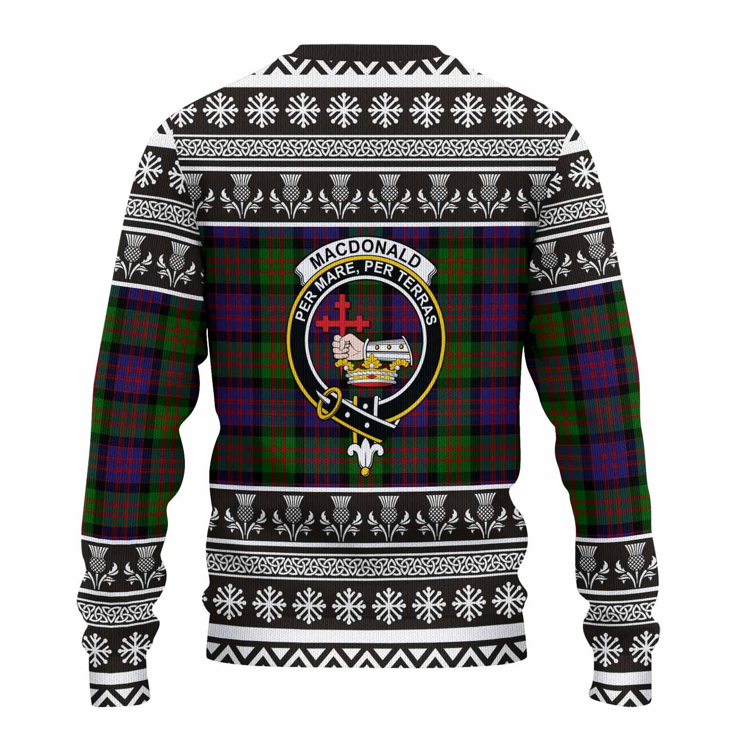 MacDonald (McDonald) Clan Tartan Christmas Ugly Sweater with Family Crest - Tartan Vibes Clothing