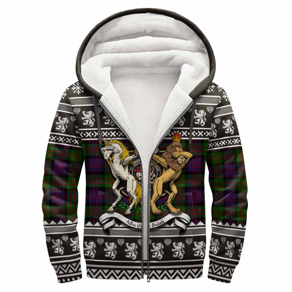 MacDonald (McDonald) Clan Tartan Crest Christmas Fleece Hoodie Coat of Arms Funny Style - Tartan Vibes Clothing