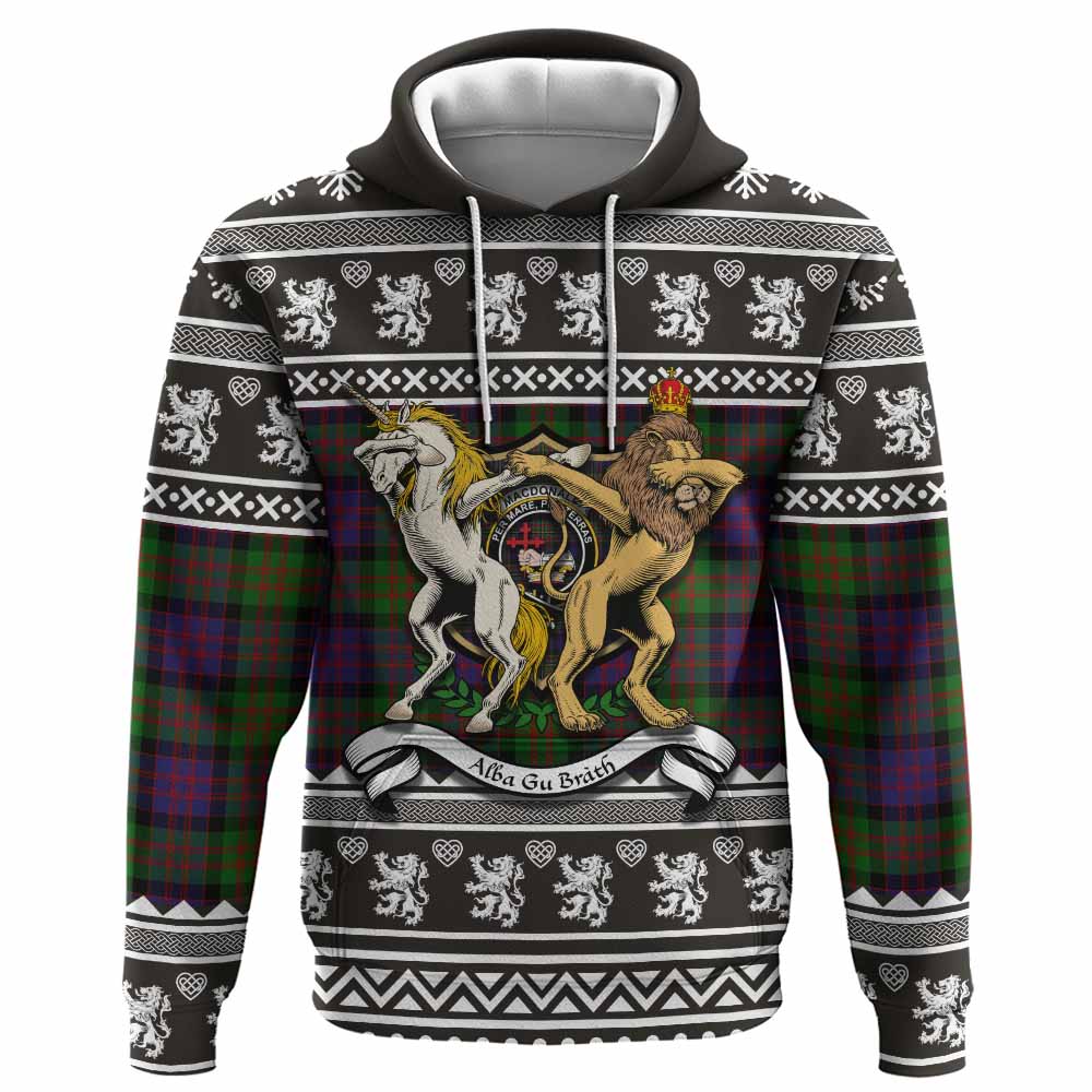 MacDonald (McDonald) Clan Tartan Crest Christmas Hoodie Coat of Arms Funny Style - Tartan Vibes Clothing