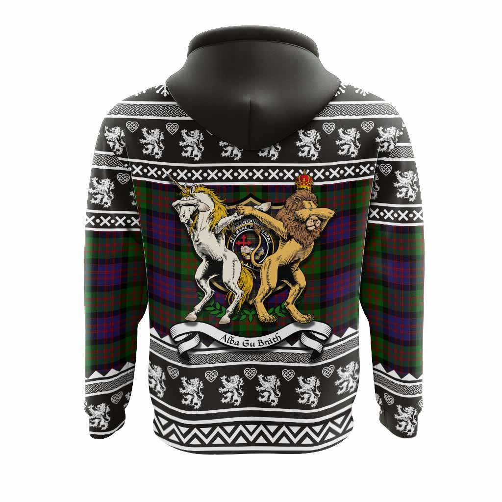MacDonald (McDonald) Clan Tartan Crest Christmas Hoodie Coat of Arms Funny Style - Tartan Vibes Clothing