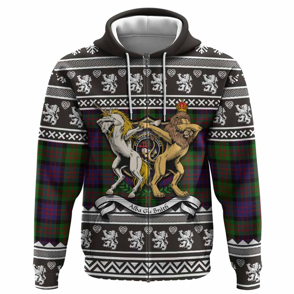 MacDonald (McDonald) Clan Tartan Crest Christmas Hoodie Coat of Arms Funny Style - Tartan Vibes Clothing