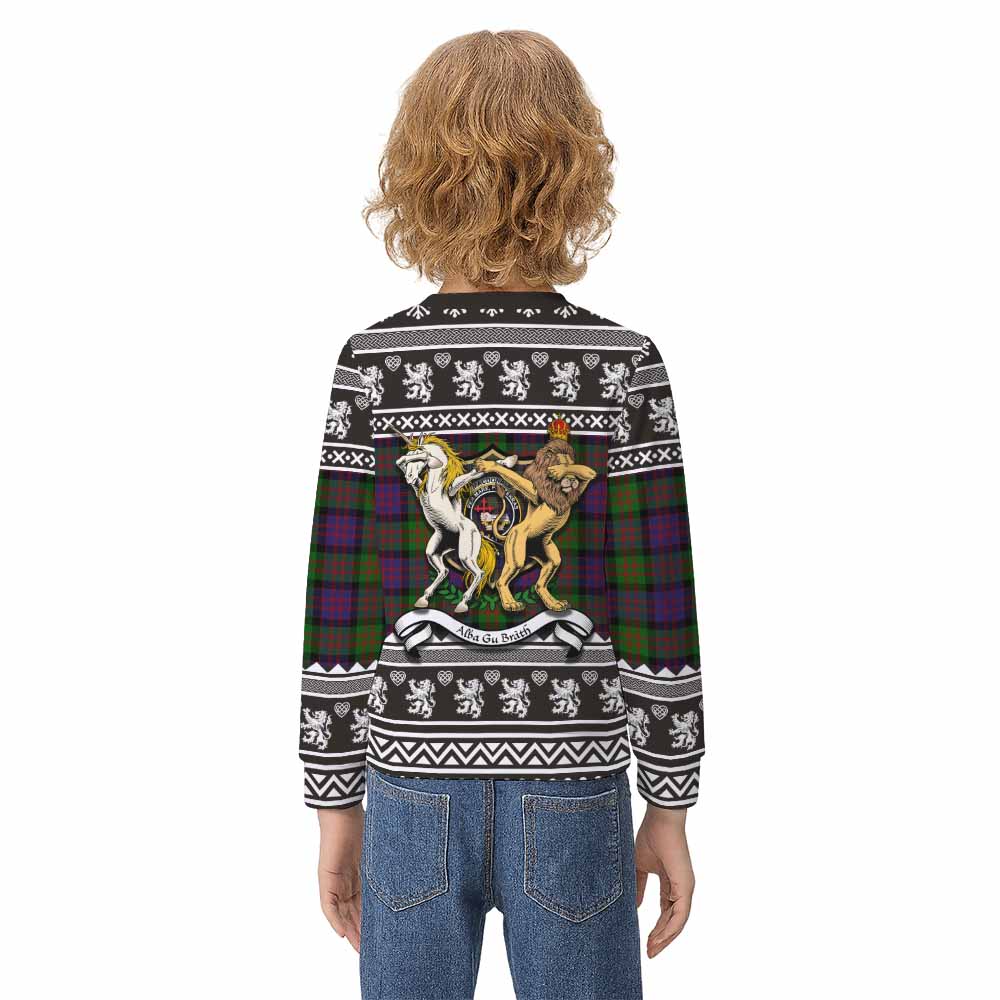 MacDonald (McDonald) Clan Tartan Crest Christmas Kid Ugly Sweatshirt Coat of Arms Funny Style - Tartan Vibes Clothing