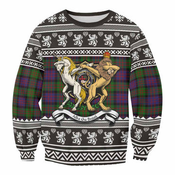 MacDonald (McDonald) Clan Tartan Crest Christmas Sweatshirt Coat of Arms Funny Style - Tartan Vibes Clothing