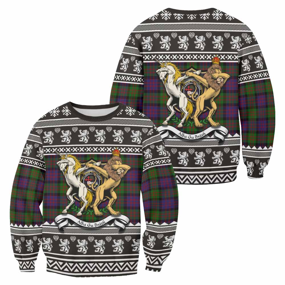 MacDonald (McDonald) Clan Tartan Crest Christmas Sweatshirt Coat of Arms Funny Style - Tartan Vibes Clothing
