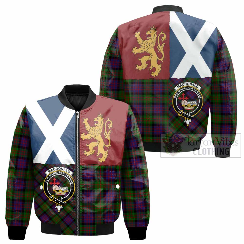 MacDonald (McDonald) Crest Tartan Bomber Jacket with Lion Rampant Saltire Style