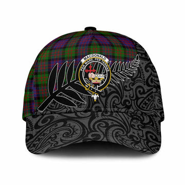 MacDonald (McDonald) Crest Tartan Classic Cap with New Zealand Silver Fern Half Style