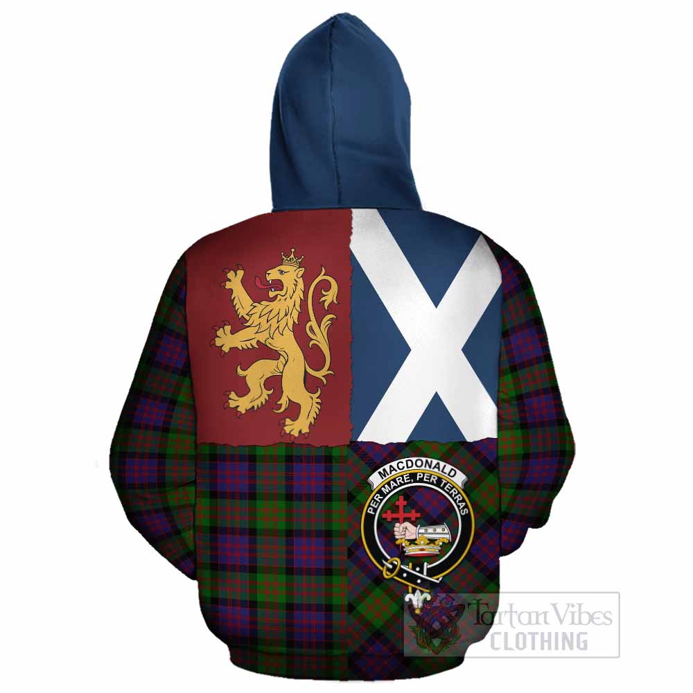 MacDonald (McDonald) Crest Tartan Cotton Hoodie with Lion Rampant Saltire Style - Tartan Vibes Clothing
