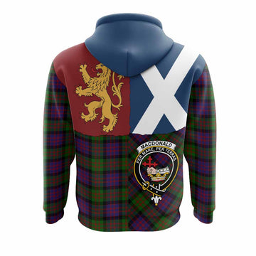 MacDonald (McDonald) Crest Tartan Hoodie with Lion Rampant Saltire Style