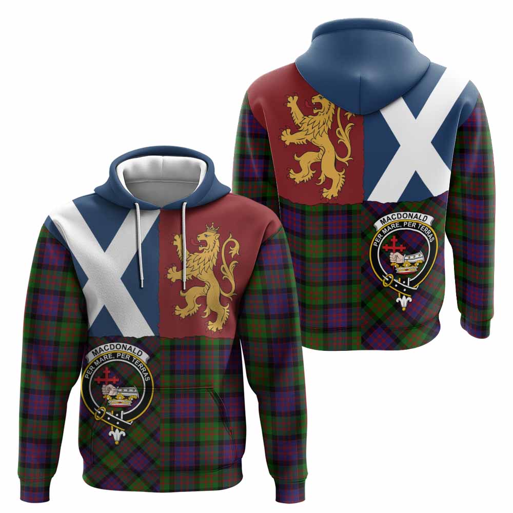 MacDonald (McDonald) Crest Tartan Hoodie with Lion Rampant Saltire Style