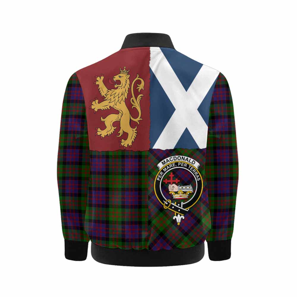 MacDonald (McDonald) Crest Tartan Kid Bomber Jacket with Lion Rampant Saltire Style - Tartan Vibes Clothing