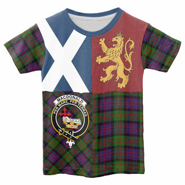 MacDonald (McDonald) Crest Tartan Kid T-shirt with Lion Rampant Saltire Style - Tartan Vibes Clothing