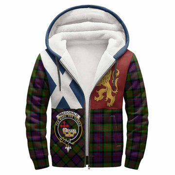 MacDonald (McDonald) Crest Tartan Sherpa Hoodie with Lion Rampant Saltire Style