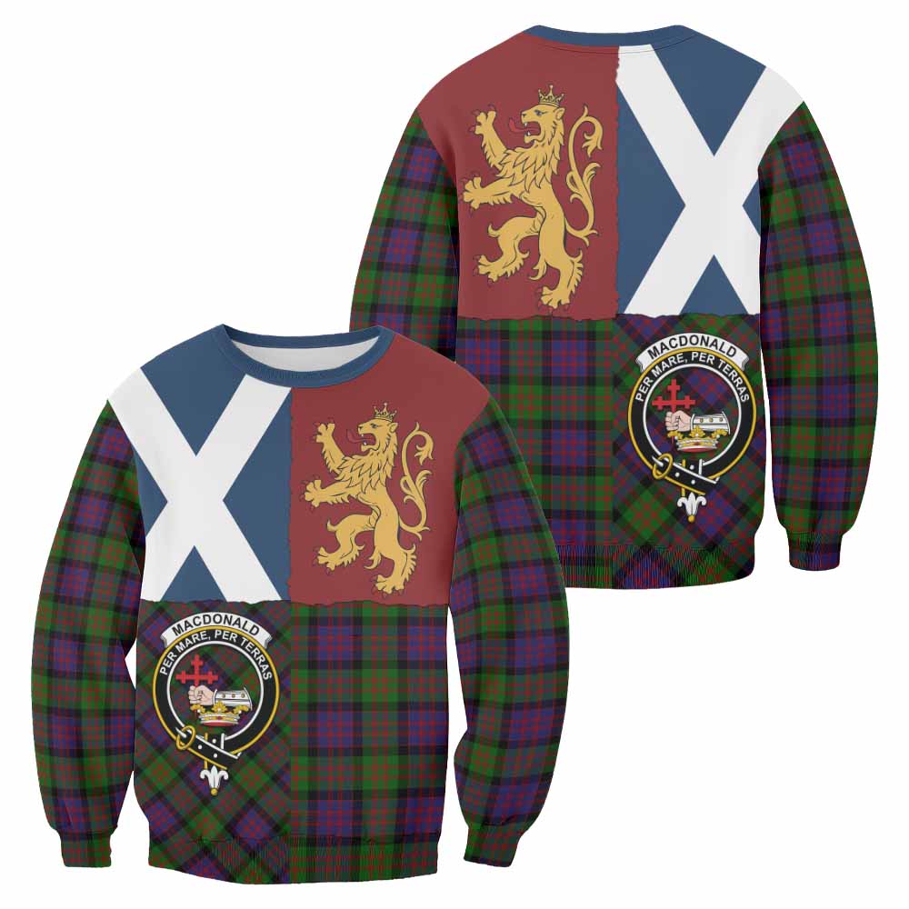 MacDonald (McDonald) Crest Tartan Sweatshirt with Lion Rampant Saltire Style