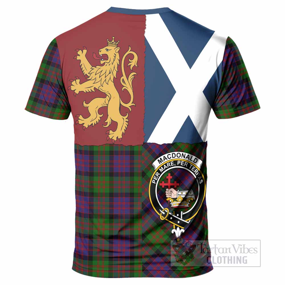 MacDonald (McDonald) Crest Tartan T-Shirt with Lion Rampant Saltire Style