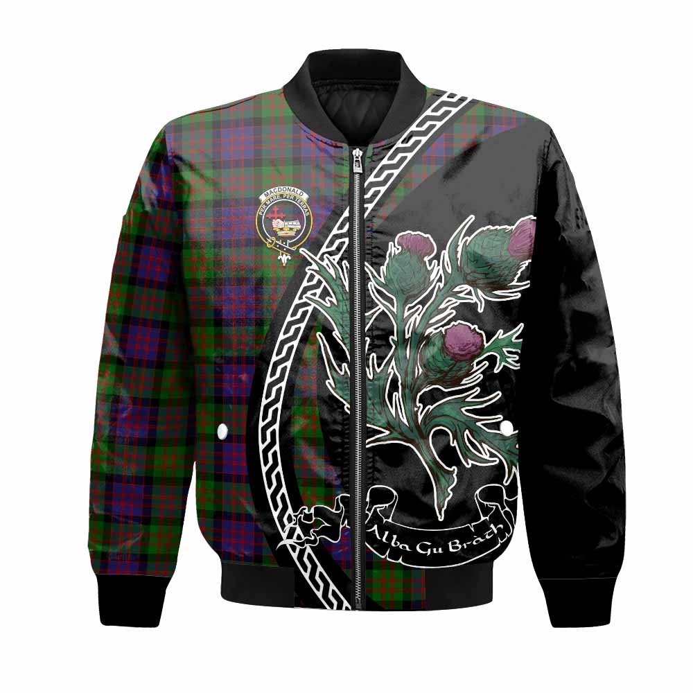 MacDonald (McDonald) Family Crest Tartan Bomber Jacket Alba Thistle Inspired - Tartan Vibes Clothing