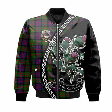 MacDonald (McDonald) Family Crest Tartan Bomber Jacket Alba Thistle Inspired