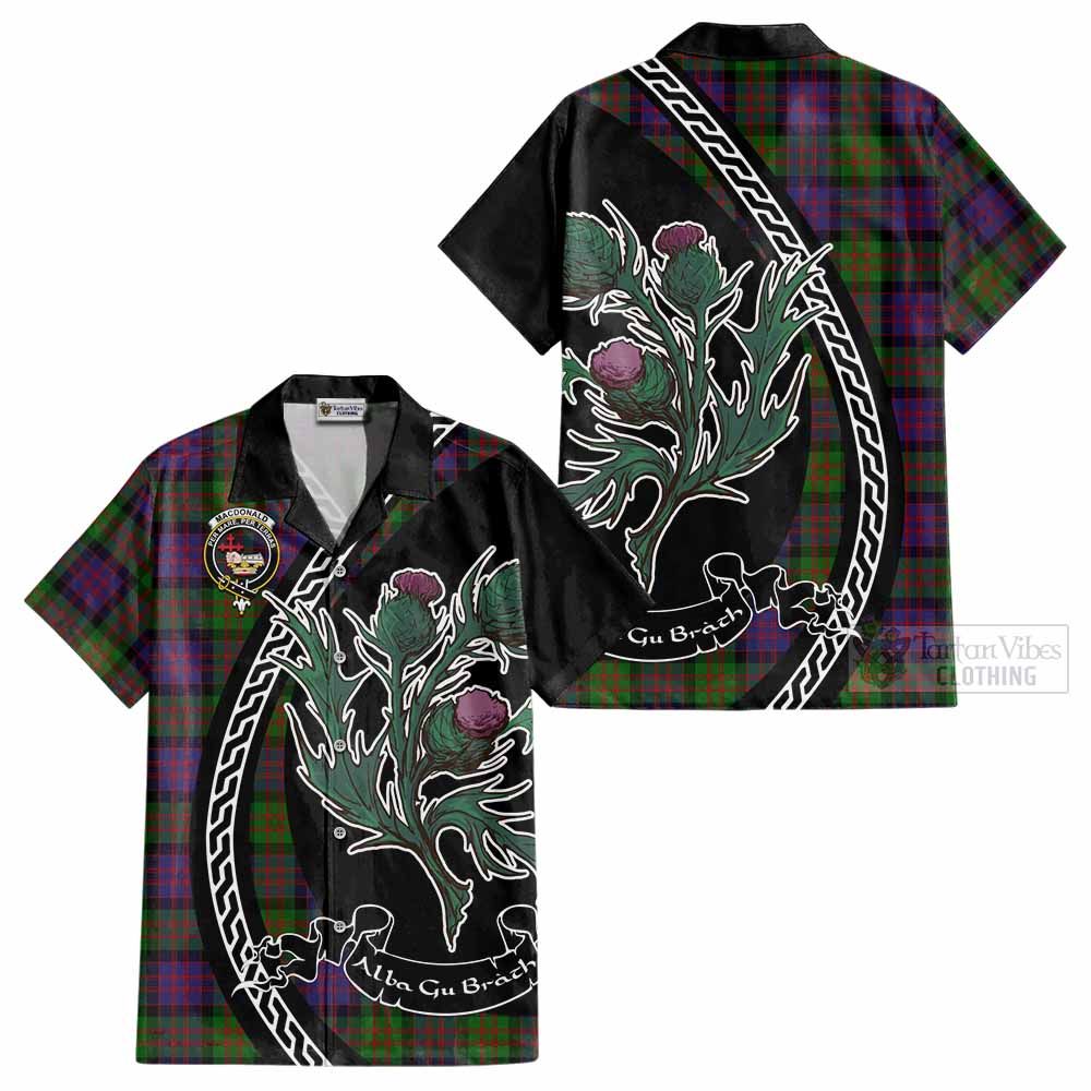 MacDonald (McDonald) Family Crest Tartan Cotton Hawaiian Shirt Alba Thistle Inspired - Tartan Vibes Clothing