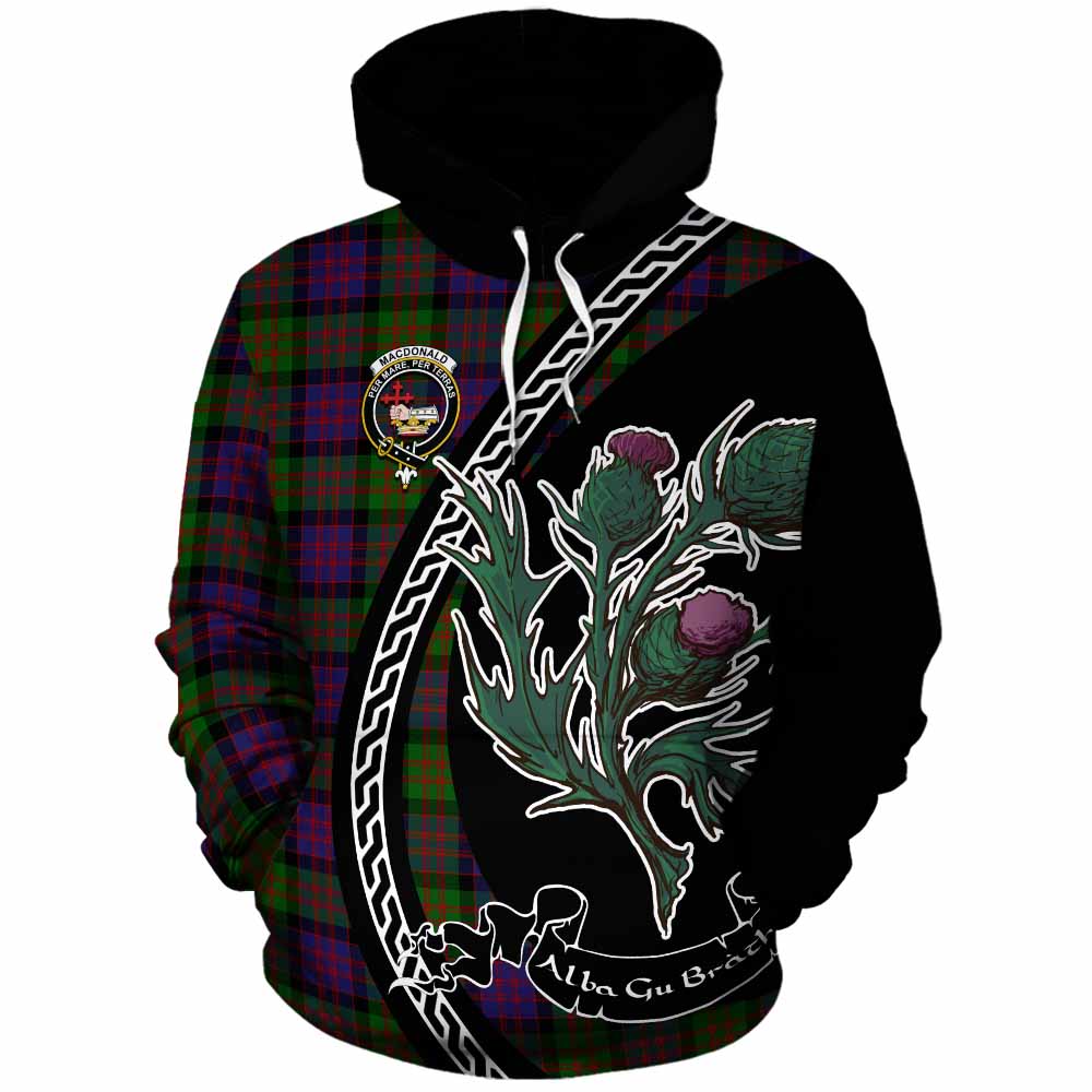 MacDonald (McDonald) Family Crest Tartan Cotton Hoodie Alba Thistle Inspired - Tartan Vibes Clothing