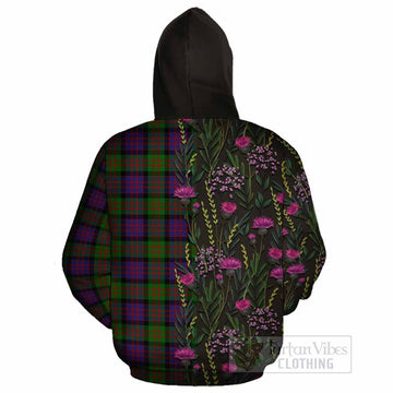 MacDonald (McDonald) Family Crest Tartan Cotton Hoodie Scottish Thistle Flower Pattern Half Style