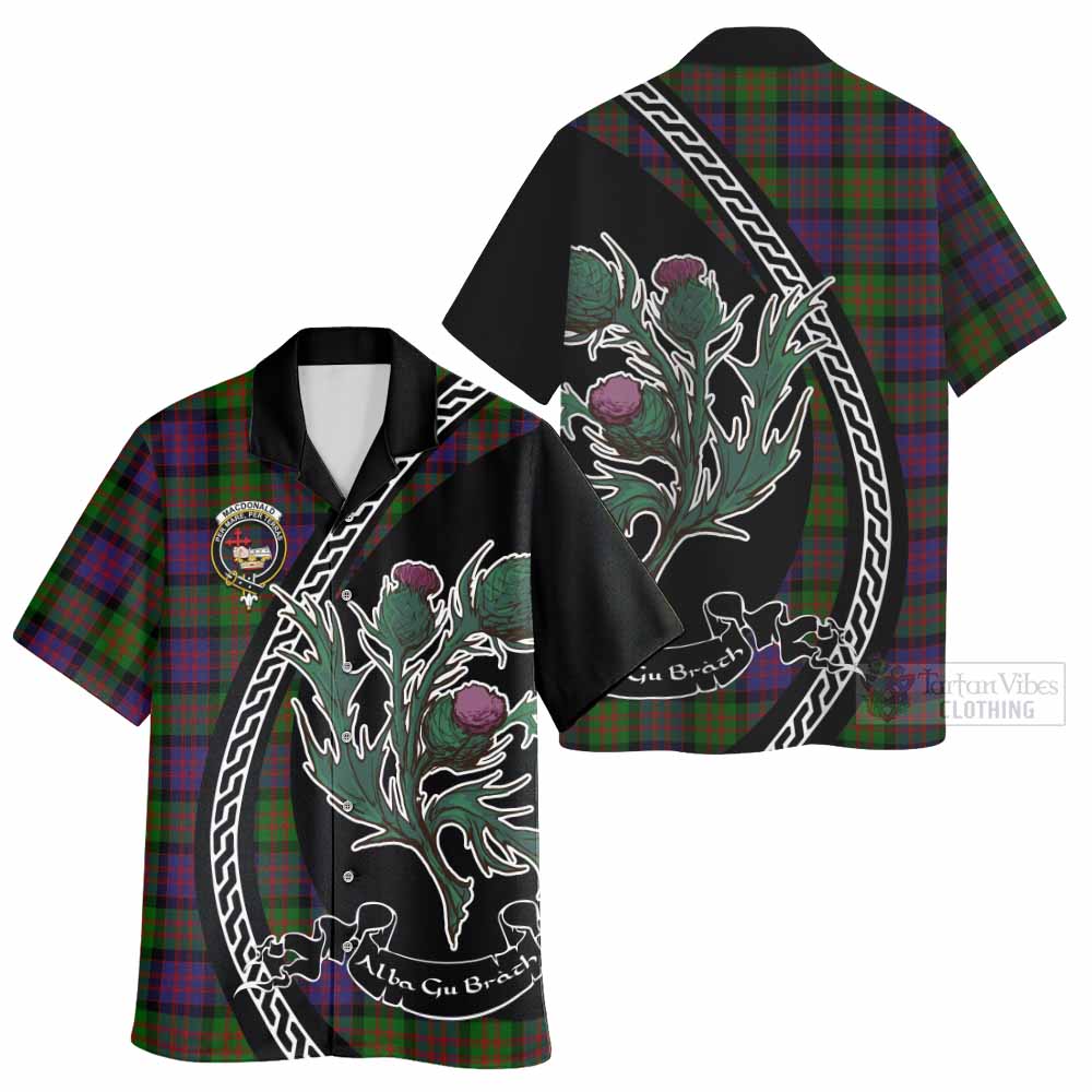MacDonald (McDonald) Family Crest Tartan Hawaiian Shirt Alba Thistle Inspired - Tartan Vibes Clothing