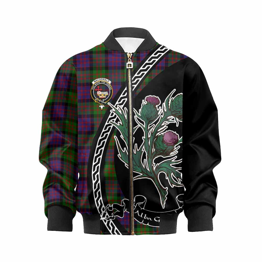 MacDonald (McDonald) Family Crest Tartan Kid Bomber Jacket Alba Thistle Inspired - Tartan Vibes Clothing