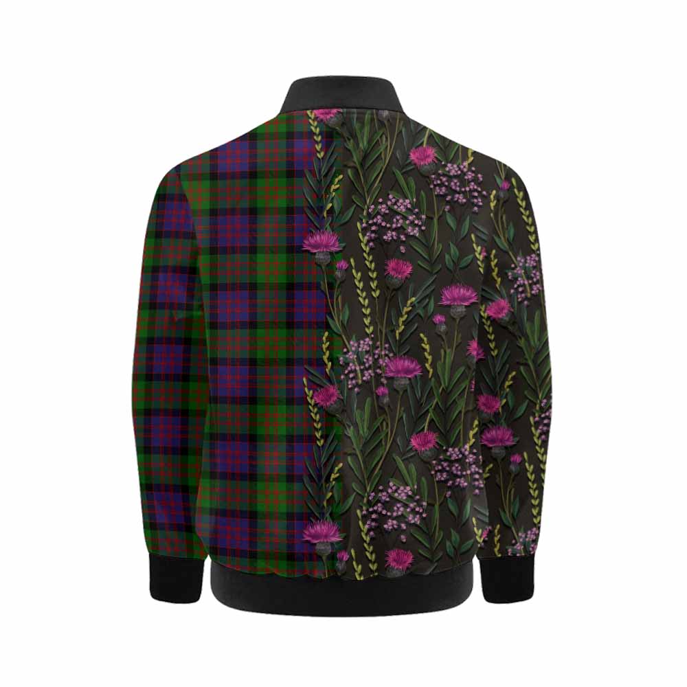 MacDonald (McDonald) Family Crest Tartan Kid Bomber Jacket Scottish Thistle Flower Pattern Half Style - Tartan Vibes Clothing