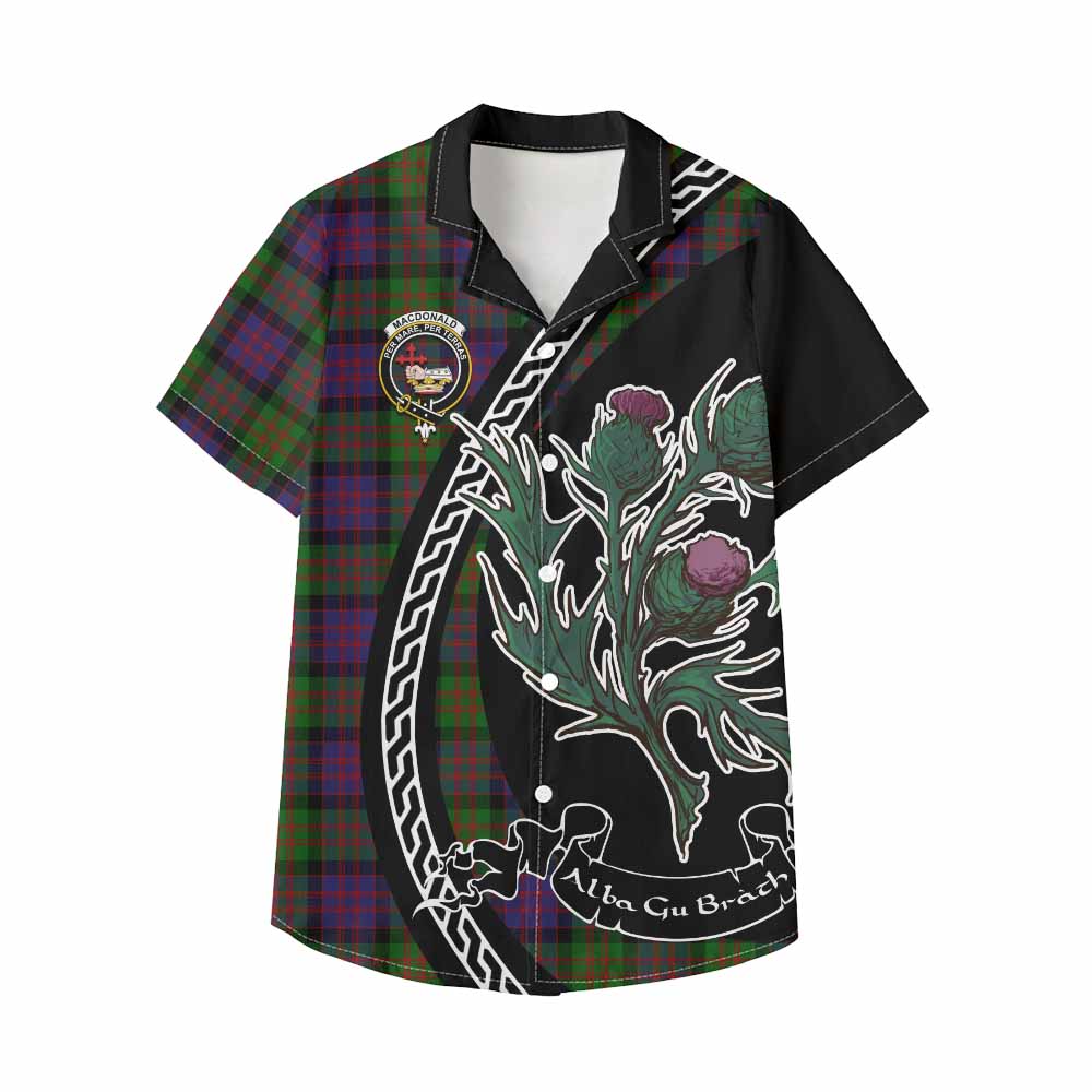 MacDonald (McDonald) Family Crest Tartan Kid Hawaiian Shirt Alba Thistle Inspired - Tartan Vibes Clothing