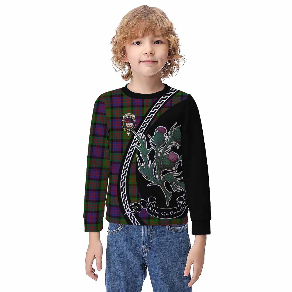 MacDonald (McDonald) Family Crest Tartan Kid Knitted Sweatshirt Alba Thistle Inspired - Tartan Vibes Clothing