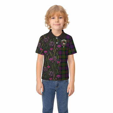 MacDonald (McDonald) Family Crest Tartan Kid Polo Shirt Scottish Thistle Flower Pattern Half Style - Tartan Vibes Clothing