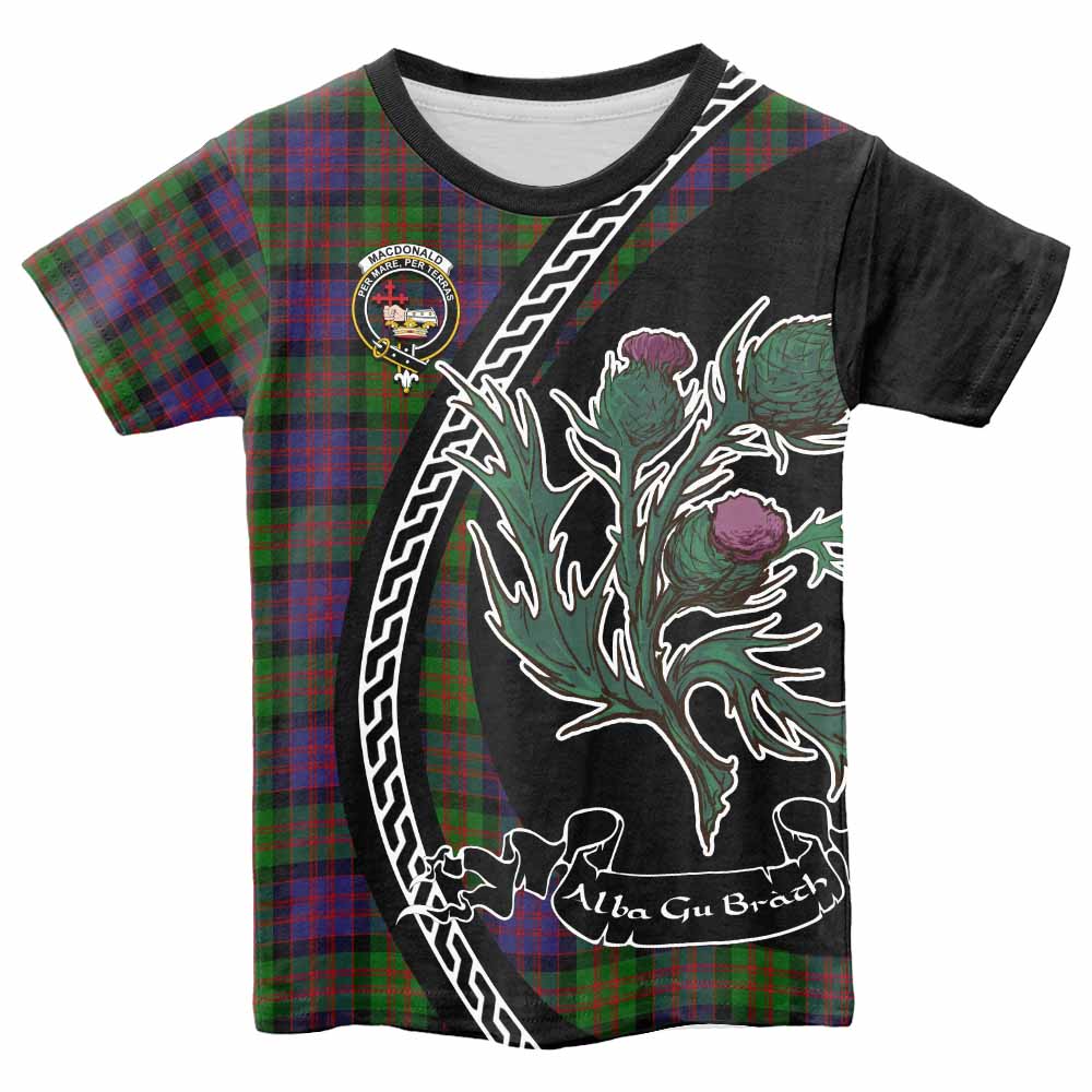 MacDonald (McDonald) Family Crest Tartan Kid T-shirt Alba Thistle Inspired - Tartan Vibes Clothing
