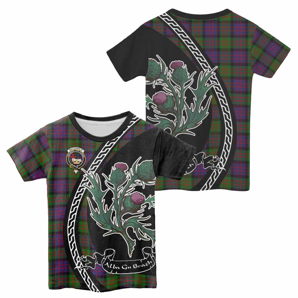 MacDonald (McDonald) Family Crest Tartan Kid T-shirt Alba Thistle Inspired - Tartan Vibes Clothing