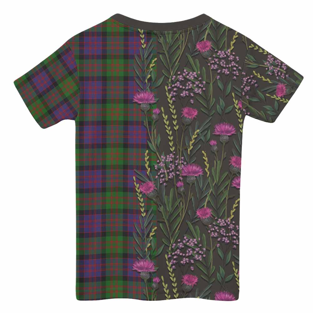 MacDonald (McDonald) Family Crest Tartan Kid T-shirt Scottish Thistle Flower Pattern Half Style - Tartan Vibes Clothing