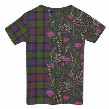 MacDonald (McDonald) Family Crest Tartan Kid T-shirt Scottish Thistle Flower Pattern Half Style - Tartan Vibes Clothing