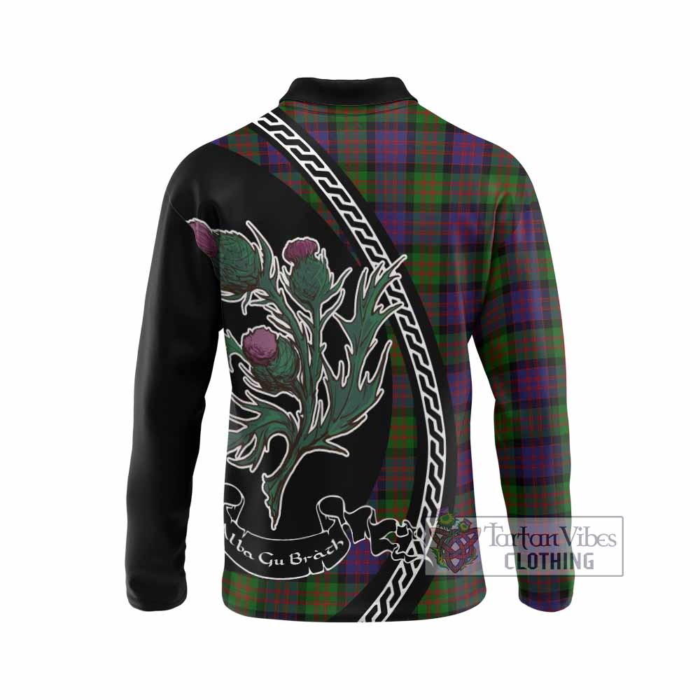 MacDonald (McDonald) Family Crest Tartan Long Sleeve Polo Shirt Alba Thistle Inspired - Tartan Vibes Clothing